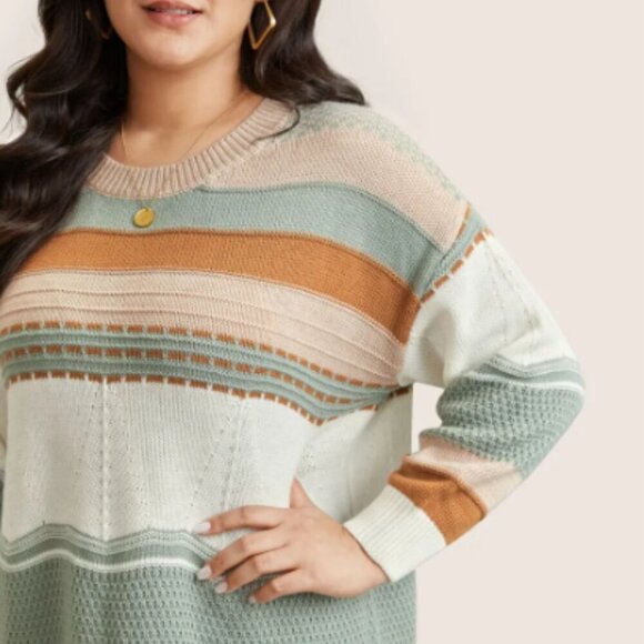 BloomChic Supersoft Essential  Striped Round Neck  Sweater - Picture 4 of 6